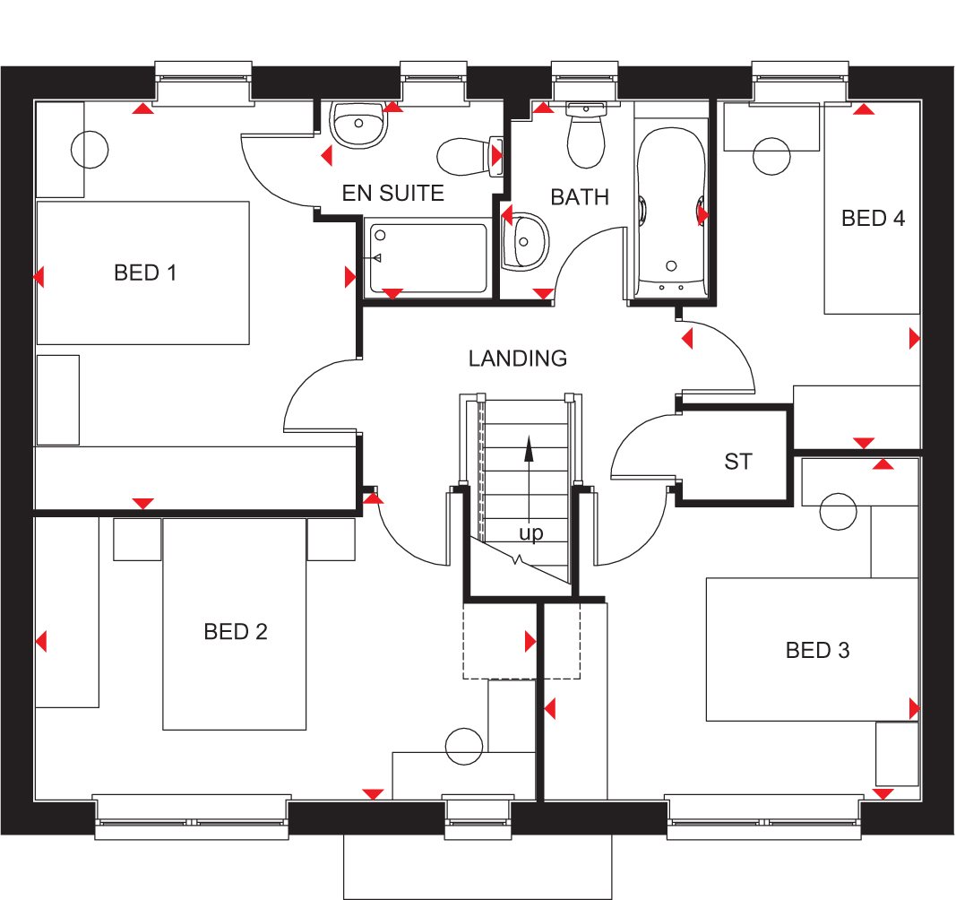 Detached House 4 Bedroom House, Barratt Homes Parc Fferm Wen in St