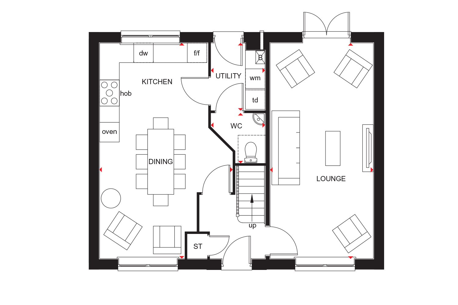 Detached House 4 Bedroom House, Barratt Homes Parc Fferm Wen in St