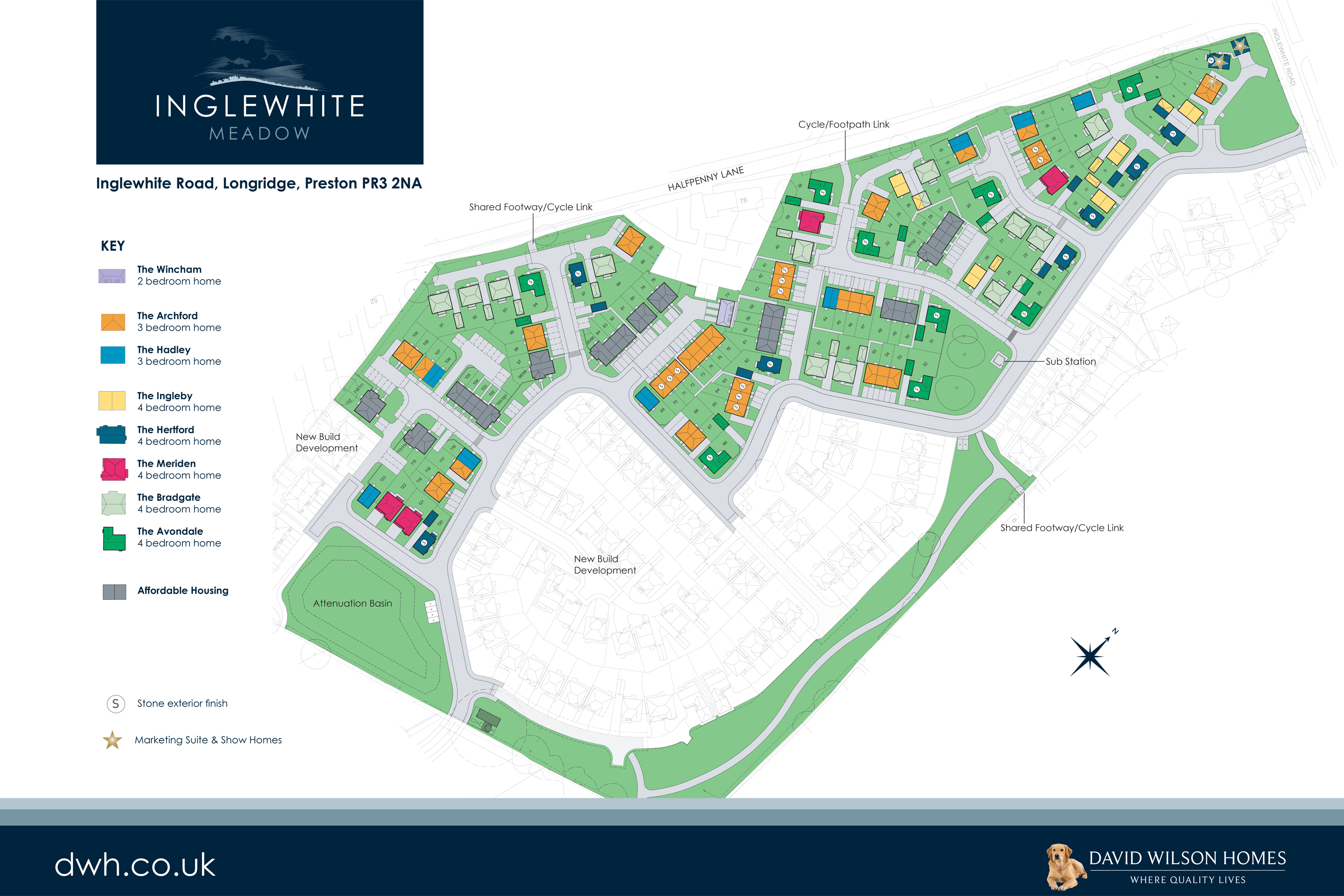 Inglewhite Meadow, Longridge in Preston, Houses by David Wilson Homes