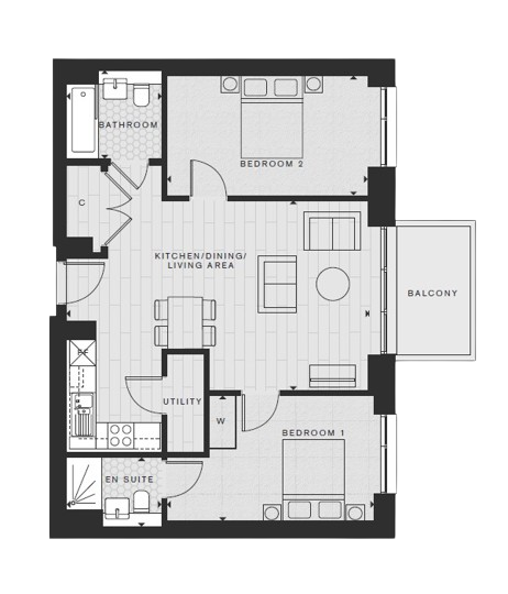 2 Bed Apartment, Leaside Lock in Bromley-by-Bow by Guinness Homes (Plot ...