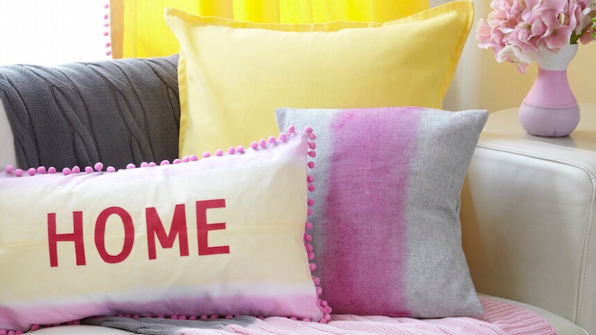 Shades of yellow and pink brighten a room