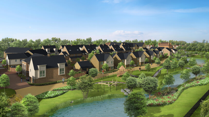 CGI of St Clements Lakes