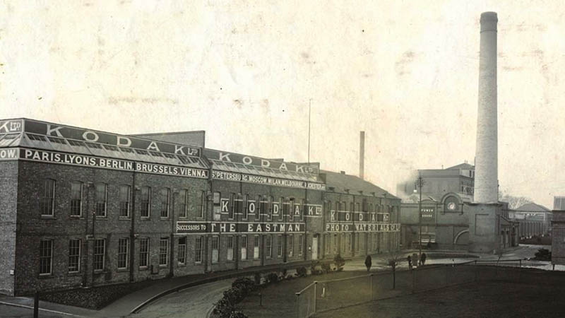 Kodak factory on the site of Eastman Village