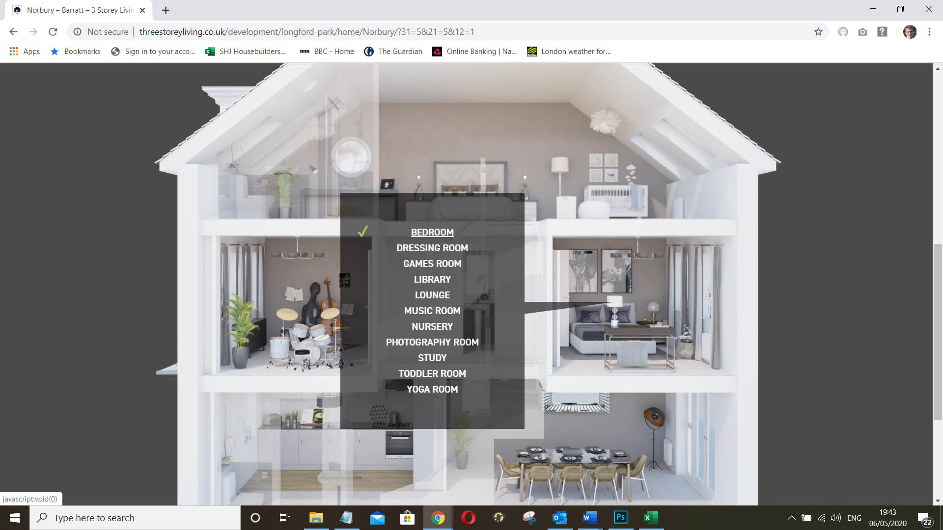 Three-storey living, 'The Norbury' (Barratt Homes)