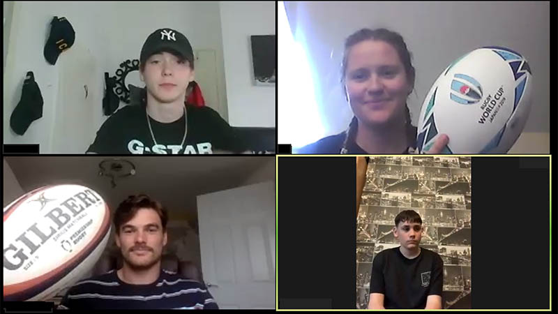 George Furbank (bottom left) mentoring online