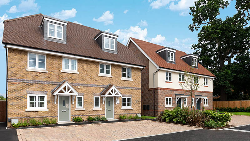 The show home (left) at Old Halliford Place