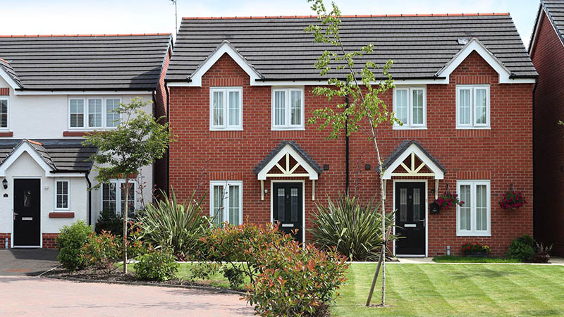 The 'Howden' house type, centre and right