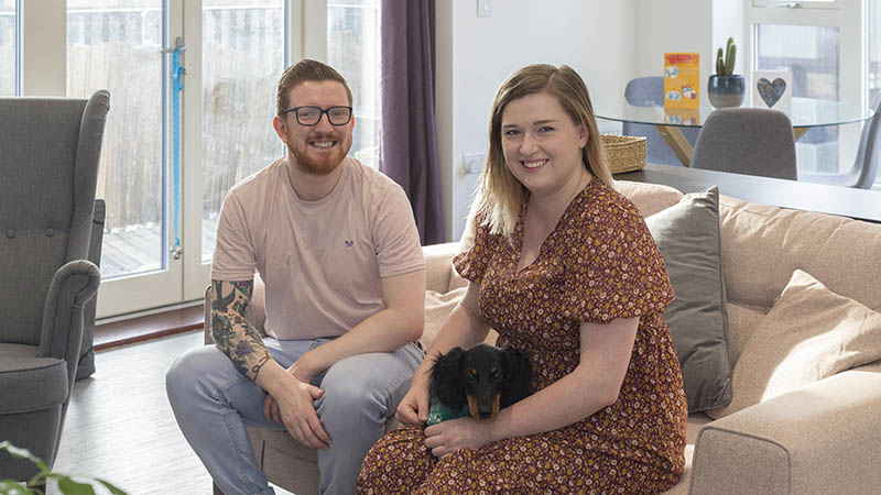 James Philo and Rebecca Bates at home