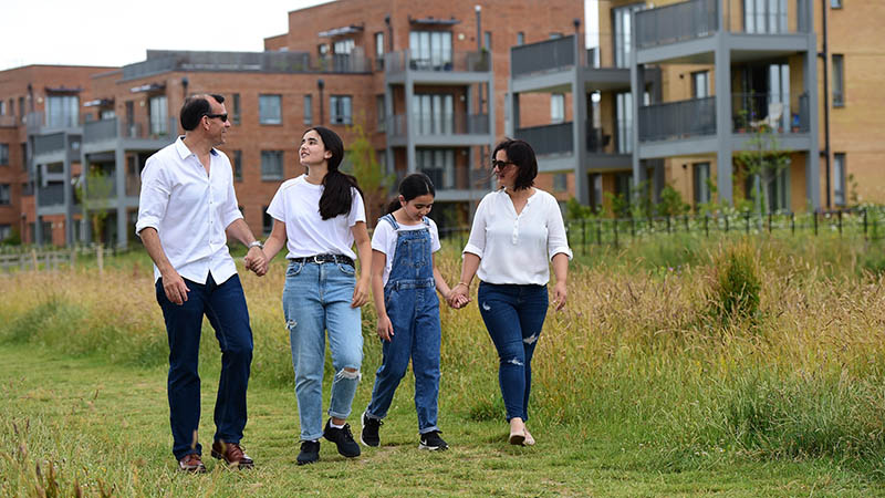 The Rizvi family at Trumpington Meadows