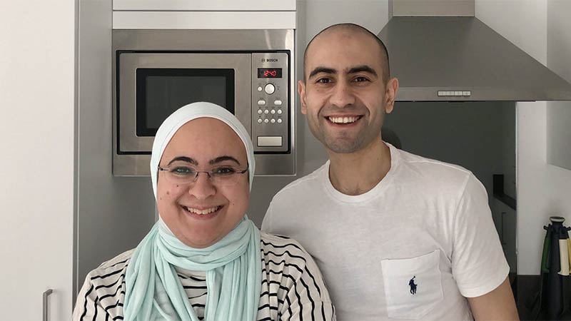 May and Mohamed at home at Waterfront Plaza