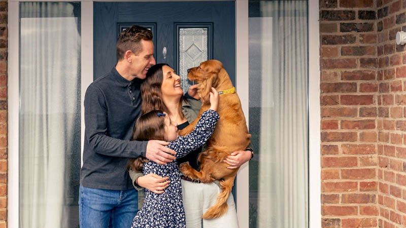 Georgina, Matthew, Penny and Ruby at home