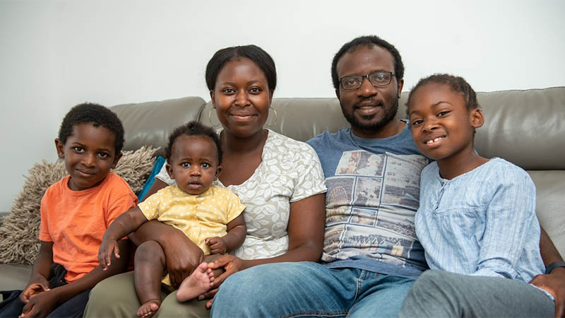 The Olufemi family at home at Brampton Park
