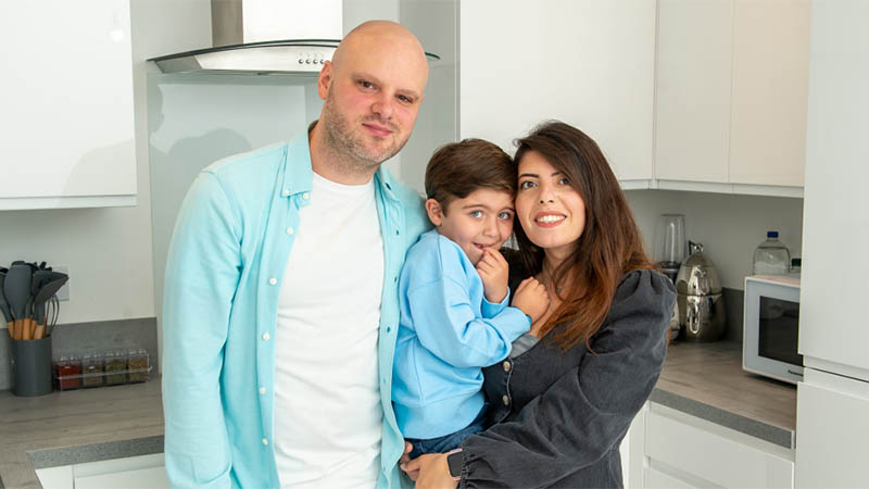 Charles, Cisem & Myon at home at Stortford Fields