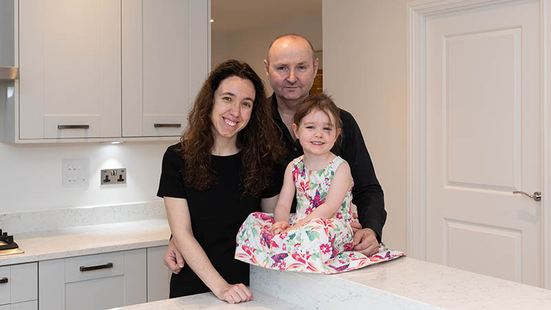 Jorgina, Sean and Deanna at home at Blaise Park