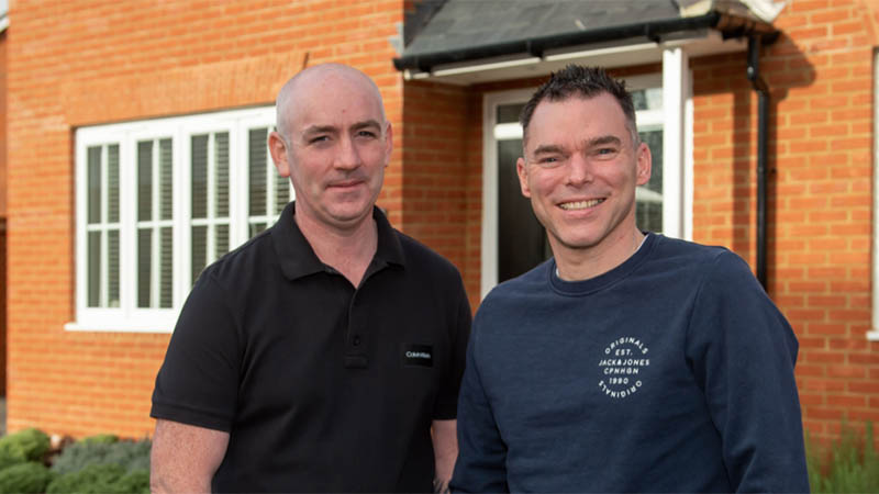 Rob and Gavin at home at Hampton Water
