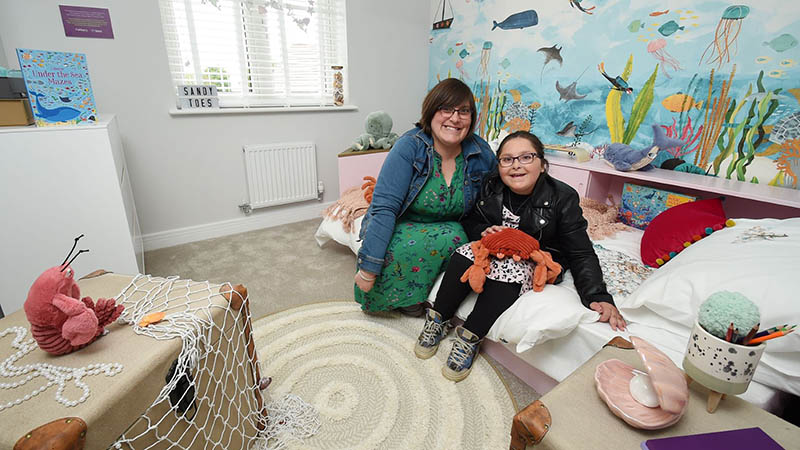Rose and mum Jenna at the show home