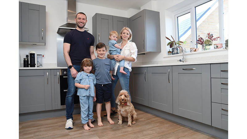 The Boardman family at home at Saffron View