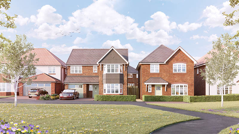 A typical Castle Green Homes street scene 