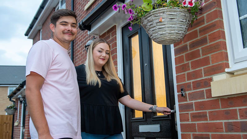 Jordan and Charlotte at home at Springfields
