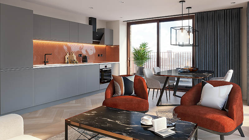 CGI interior of LOMAX apartment