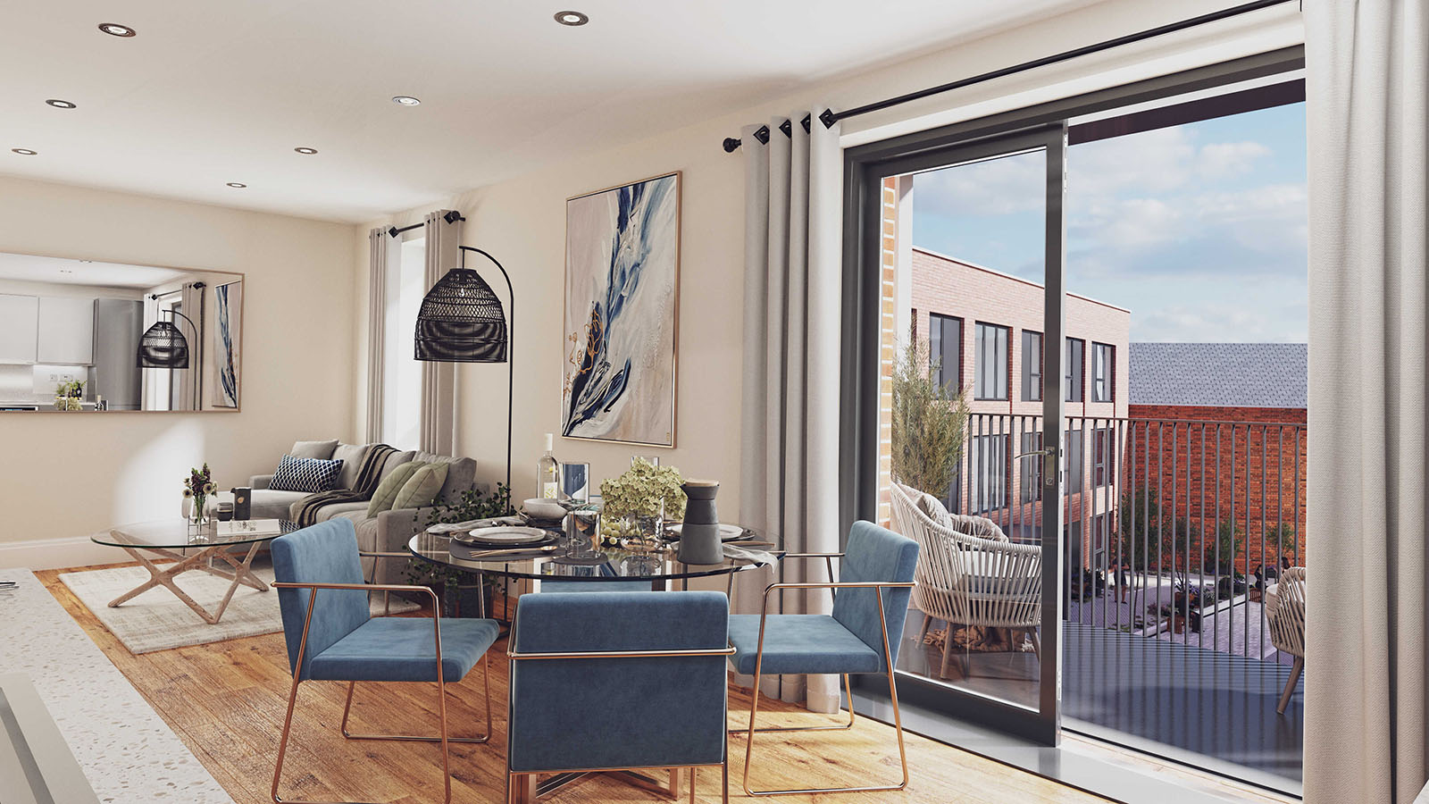 CGI of an interior at Scholars Quarter