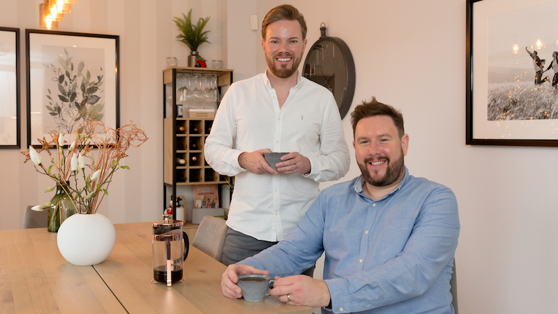 Nick and Allan in their new home
