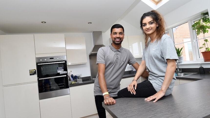 Davina and Liam in their new home