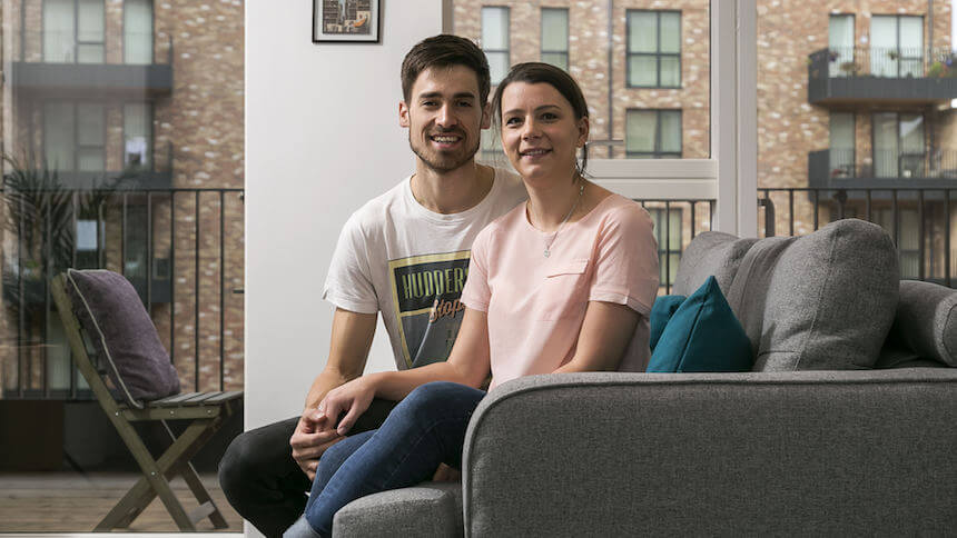 Sean and Laura in their new home