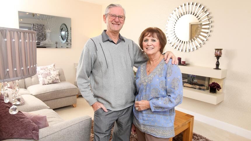 Linda and Geoff in their new home 