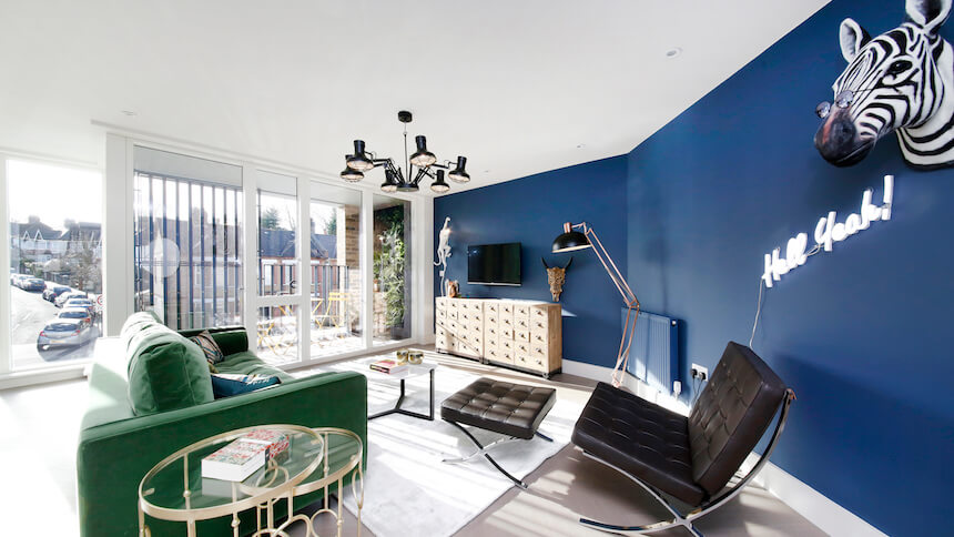 Living area in The Triangle show home