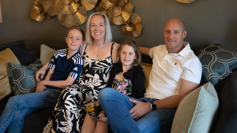 The family in their new Cala home