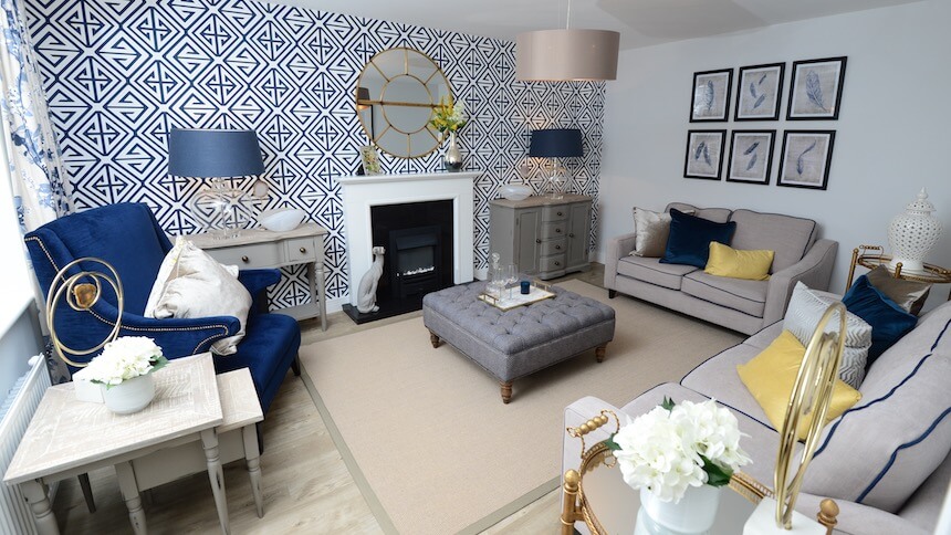 The living room at the Fernwood show home