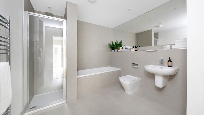Bathroom suite in The Triangle show home