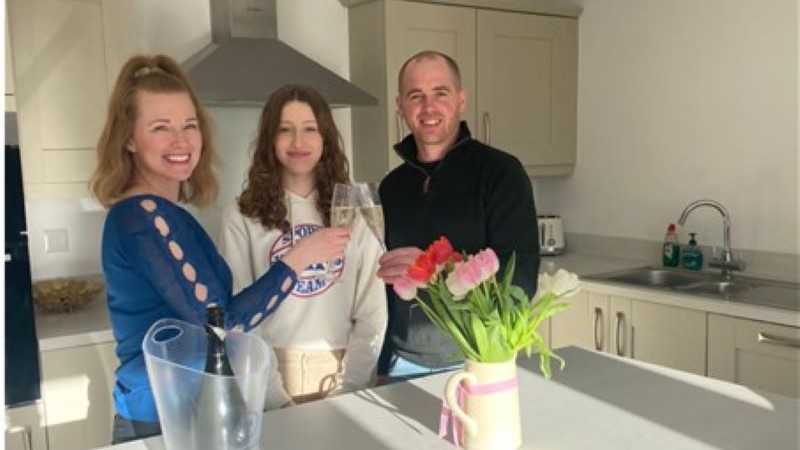 The family in their new home at Manor Heath