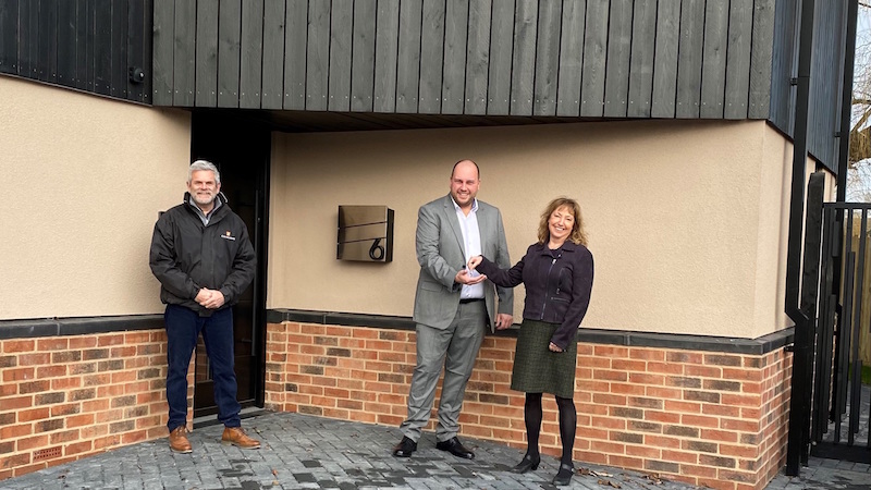 Darren getting the keys to his new Chiselwood home