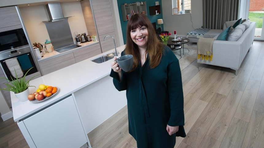Louise Hutchins in her new home (Redrow)