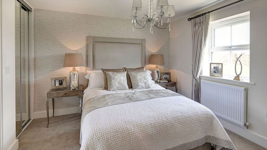 Master bedroom in the Bewick Green show home