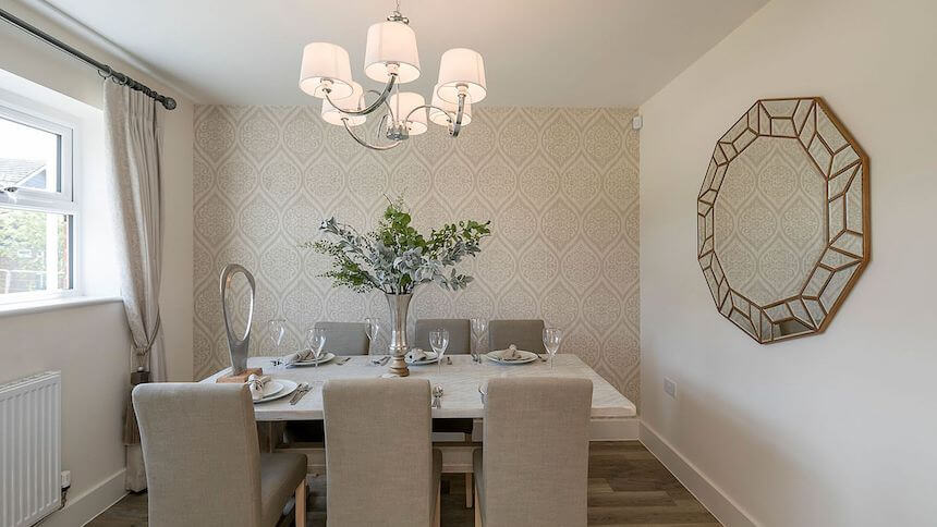 Dining room in the Bewick Green show home