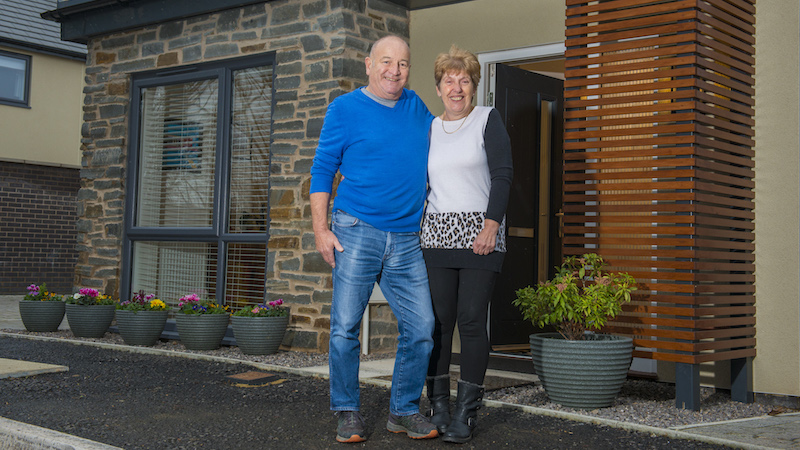Reg and Val outside their new home