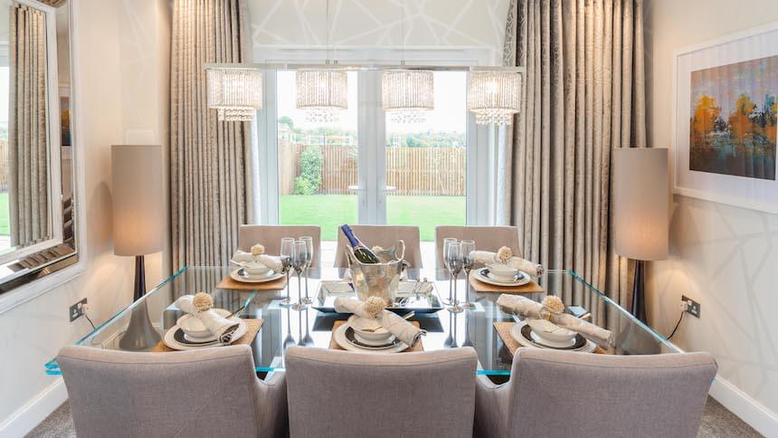 The dining room at the Chichester show home