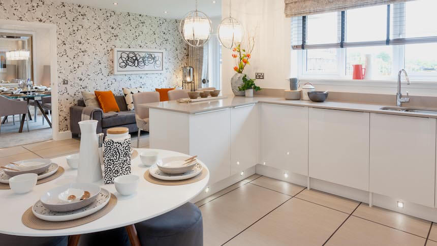 The kitchen at the Chichester show home