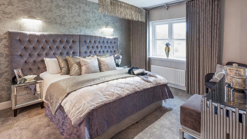 The master bedroom at the Chichester show home