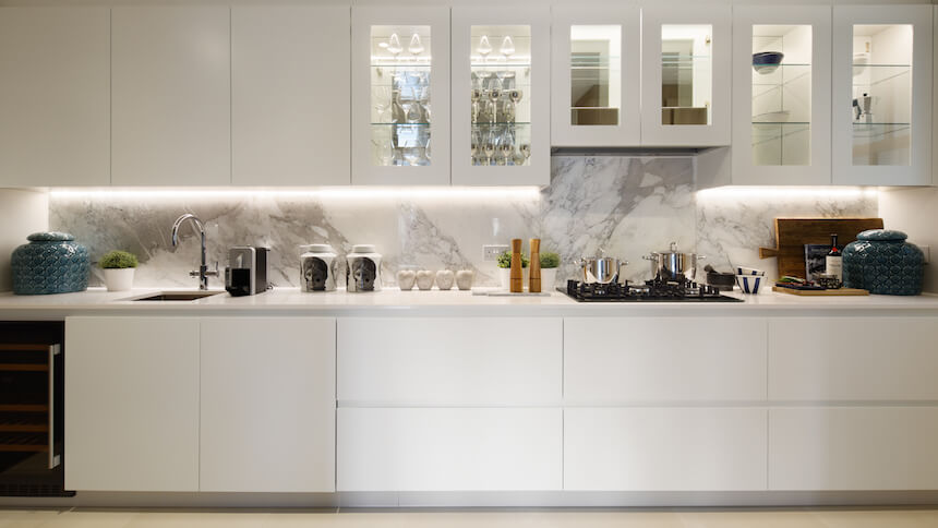 The kitchen at The Hudson show home