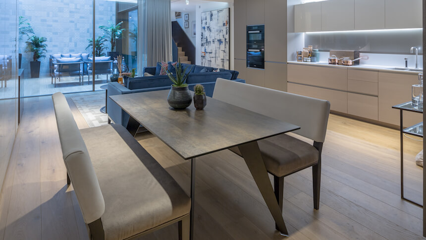 The dining area at The Pathé Building show home