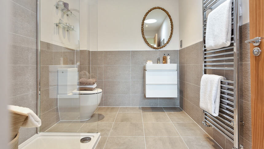 The bathroom at Stokes Rise show home