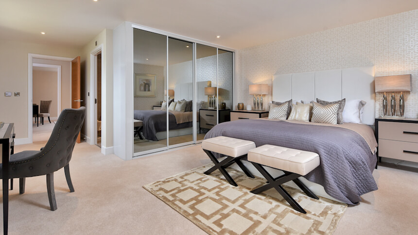 The master bedroom at Stokes Rise show home