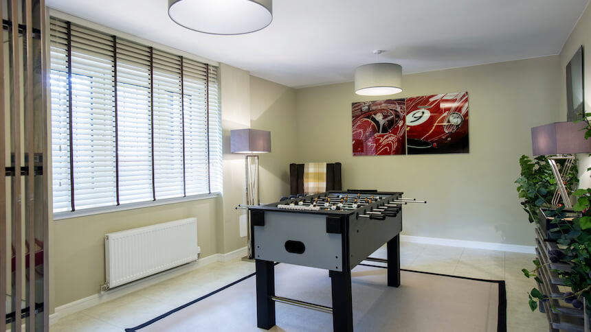 The Cramond show home games room