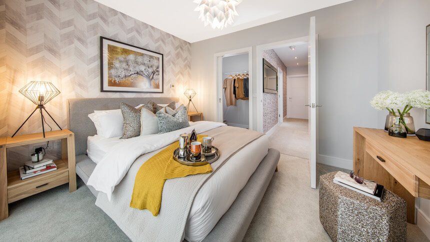 The master bedroom at The Quarry show home