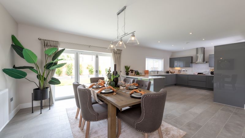 The kitchen/ dining area of The Kirdford show home