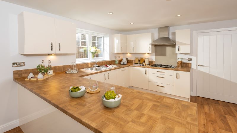 Typical interior images of the lounge and kitchen in Chestnut Homes properties 